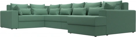 Диван П-образный Майами правый угол (Зеленый/Рогожка) Лига Диванов арт.123253