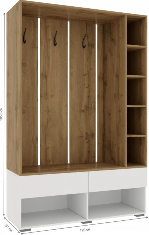 Модульная прихожая Роут комплектация 2 (Роут белый комплектация 2) Woodville арт.596584