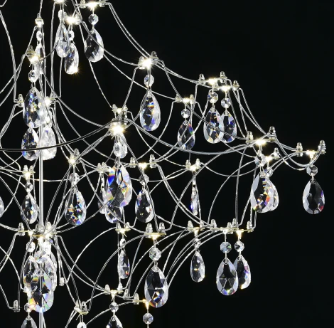 Подвесная люстра светодиодная с пультом и хрустальными подвесками Asfour MyFar Allegria MR2641-66P-50AD