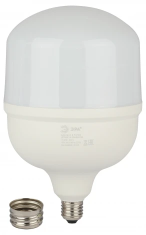 Лампочка светодиодная E27 с переходником на E40 100W ЭРА LED POWER T160-100W-6500-E27 с переходником на E40/E40