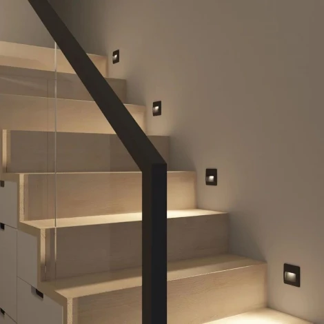 Подсветка ступеней лестницы встраиваемая Denkirs Helm DK1210-BK (LED, 220V, IP65)