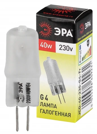Лампочка галогеновая G4 40 Вт ЭРА G4-JCD-40W-230V-FR G4-JCD-40W-230V-FR