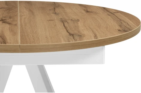 Стол деревянный Woodville Трейси 90(120)х90х76 дуб вотан / белый 533168