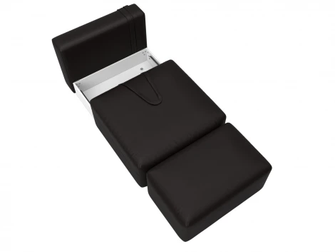 Модули диван и пуф Лига-060 НПБ (ЛДСП,Брус,Фанера/Пластик/Экокожа/Коричневый) Лига Диванов 130085