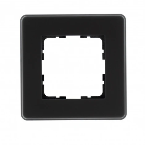 Рамка на 1 пост (черный) Jasmart G-Glass G1001GB-RM