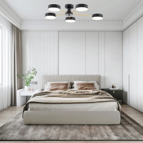 Потолочная люстра светодиодная на штанге Arte Milano Ferrara 252006/5 Bk/Bk (220V, круглые)