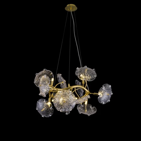 Подвесная люстра iLamp Savage 9070-D600 GD (220V, на тросе, цветы, ветки)