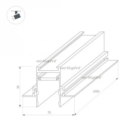 Шинопровод под гипсокартон магнитный Arlight 033459 (24V)