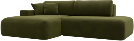 Диван угловой Лига-036 НПБ Модерн левый угол (Зеленый/Микровельвет) Лига Диванов арт.121402L
