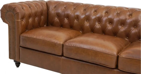 Диван Chester Classic ОГОГО (арт.329635), (Кожа/Коричневый)