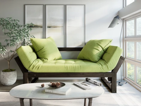 Кушетка Arsko Амбер венге зеленая рогожка