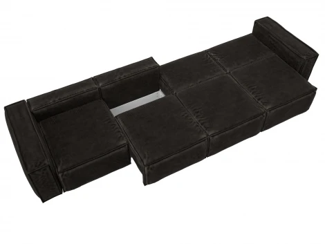 Диван прямой Лига-081 НПБ МегаЛонг (ДСП/Пластик/Велюр/Коричневый) Лига Диванов 130298