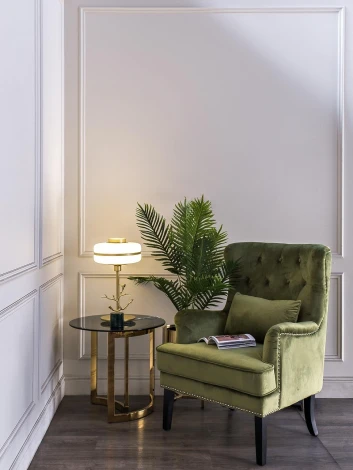 Стол журнальный темн.стекло/золото d60*55см Garda Decor арт.47ED-ET062GOLD