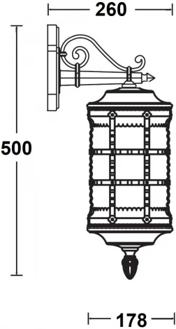 Настенный фонарь уличный Oasis Light BARSELONA 81202 02 cover Gw (220V, IP44)