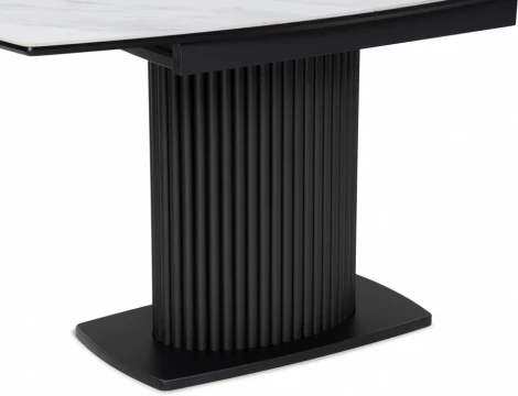 Керамический стол Notta Фестер 140(180)х80 белый мрамор snow white / черный арт.614245