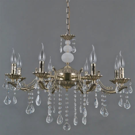 Подвесная люстра ILLUMICO IL9927-8PSQ-24 AB CASTOR (220V, на цепи, подсвечник, свеча)