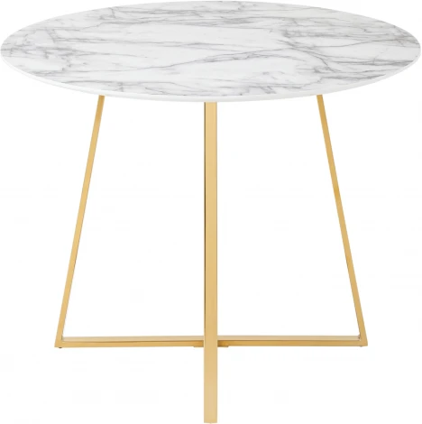 Стол обеденный Stool Group Дакота 100*100 белый мрамор ножки золото УТ000036110