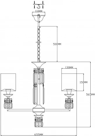 Подвесная люстра Moderli Slam V2691-5P (220V, на цепи, куб)