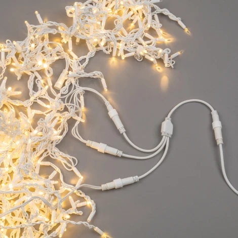 Провод-разветвитель для гирлянд серии F90PRO 0,4м. 3 выхода статика/мерцание IP67 белый Uniel UCX-F90 S3/0.4M/WH