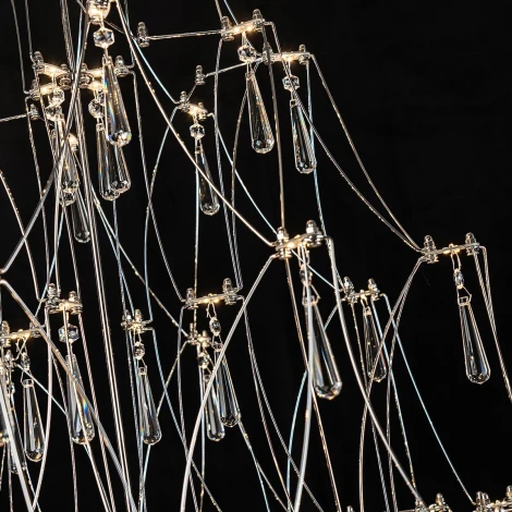 Подвесная люстра светодиодная хрустальная с пультом с регулировкой цветовой температуры Modelux ML.7826.600P CR