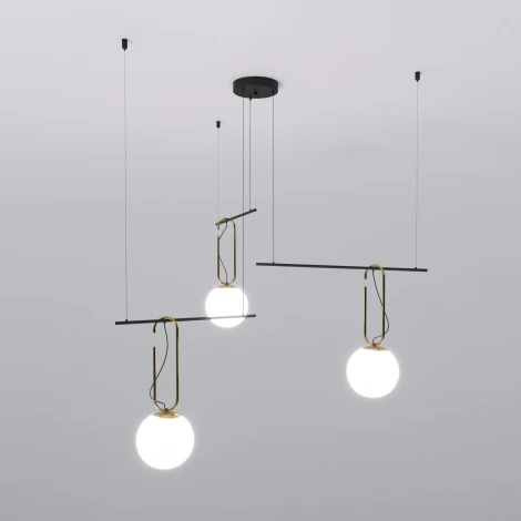 Подвесной светильник Wi-Fi Riche 70143/3 Eurosvet (220V, управление смартфоном, голосовое управление, умный дом - Minimir Home, Алиса, Маруся, Салют, на тросе, шарики)