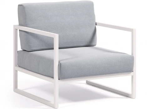 Кресло из ротанга La Forma (ex Julia Grup) Comova (Белый,Синий/ Металл,Алюминий,Пена,Искусственные волокна)