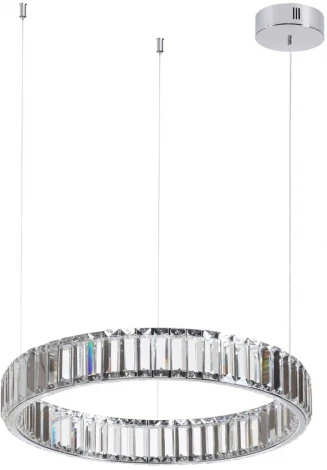 Подвесной светильник Odeon Light L-vision 4930/30L хром/прозрачный металл/хрусталь LED 30W VEKIA (220V, на тросе, кольцо)