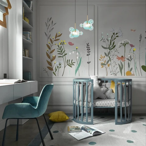 Подвесной светильник Loft It Bolle 2027-P4 Blue mini (220V, на проводе, шар, молекулы)