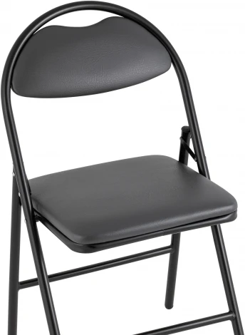 Стул складной Hagen экокожа серый каркас черный УТ000036848