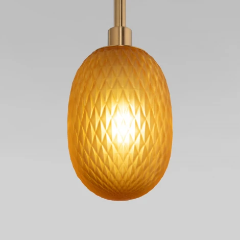 Подвесной светильник Wi-Fi каскадный Eurosvet Pineapple 50266 дымчатый/прозрачный/янтарный (220V, управление смартфоном, голосовое управление, умный дом - Minimir Home, Алиса, Маруся, Салют, на проводе)