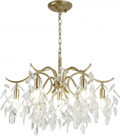 Подвесная люстра Favourite Brillo 3003-7P (220V, хрусталь, на цепи, лепестки, листья, ветки)