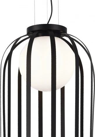 Подвесной светильник ST Luce Nordic SL6129.403.01 Черный/Белый E27 1*60W (220V, на тросе, шар)