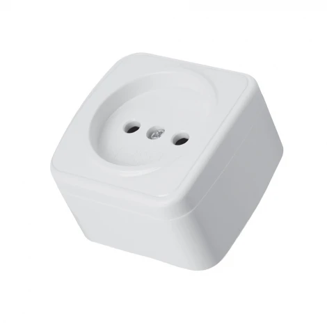 Розетка накладная без заземления (белый) Stekker Basic 50074