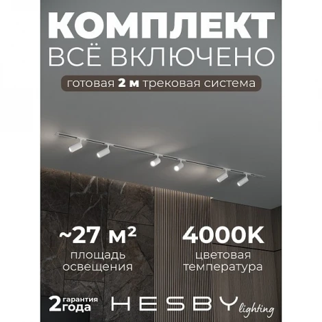Трековая система в сборе встраиваемая однофазная 220V Hesby Lighting Skylite №3 HSBL_kompl_S003_VI2W4K