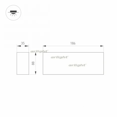 Накладной линейный светильник LED SP-ORIENT-SURFACE-TC-S186x35-15W Warm3000 (WH, 30 deg, 230V) (Arlight, IP20 Металл) 031861