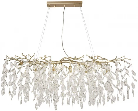 Подвесной светильник Favourite Brillo 3056-10P (220V, хрусталь, на тросе, лепестки, листья, ветки)