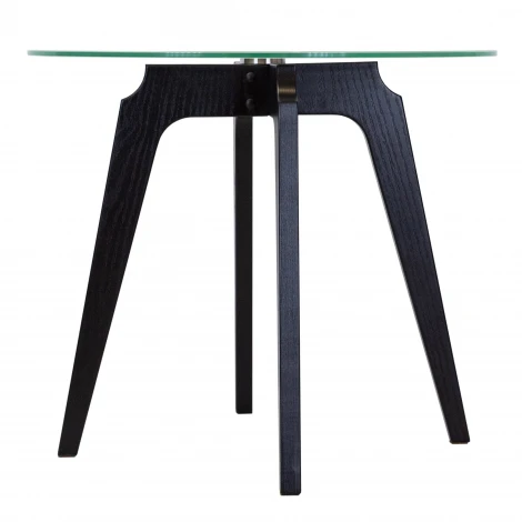 Стол журнальный Рилле 447 черный/стекло прозрачное Mebelik 009584