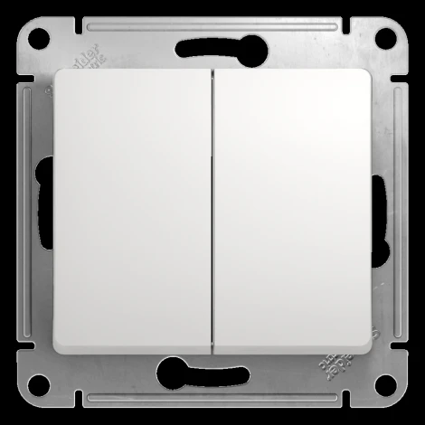 Выключатель встраиваемый двухклавишный (белый) Systeme Electric GSL000165