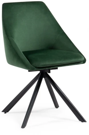 Стул Woodville на металлокаркасе Окленд крутящийся темно-зеленый / черный 551066