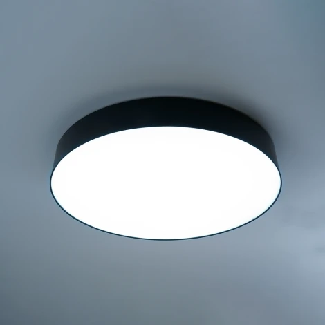 Светодиодный управляемый потолочная светильник круглый Feron AL6200 48066 “Simple matte” тарелка 60W 3000К-6500K черный (регулировка яркости, 220V, пульт управления, круглые)