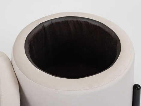 Пуф MyFar Фрэнк с ящиком светло-бежевый велюр MF1022-1