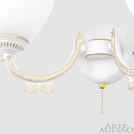 Бра с выключателем Arte Milano AM342837 342837/2W WT+G (220V)