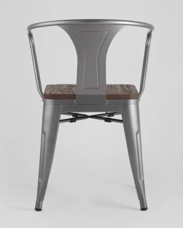 Стул Stool Group TOLIX ARM WOOD с подлокотниками серебристый УТ000001861