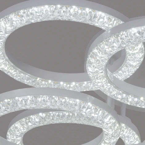 Потолочная люстра светодиодная на штанге с пультом с регулировкой цветовой температуры, яркости и с ночным режимом Reluce 67120-0.3-4+4C WH