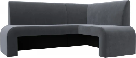 Диван кухонный угловой Кармен правый угол (Серый/Велюр) Лига Диванов арт.126132