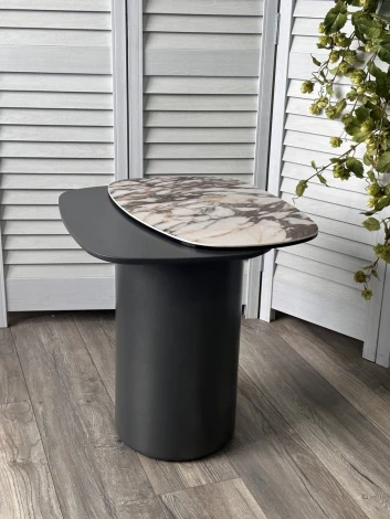 Стол кофейный ARVID TL-312 испанская керамика на стекле/ МДФ окраш. / темно-серый МДФ каркас ®DISAUR (арт.626M05807)