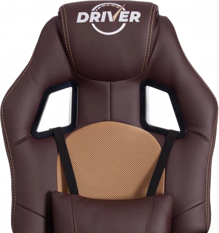 Кресло DRIVER (22) кож/зам/ткань, коричневый/бронза, 36-36/TW-21 Tetchair 19296