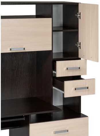 Стол компьютерный Woodville Джаз-17 левый венге / дуб молочный 318948