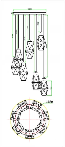 Подвесной светильник Coctail time MOD325PL-07G Maytoni