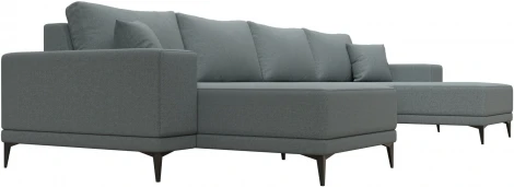 Диван П-образный Льюес (Серый/Рогожка) Лига Диванов арт.123926